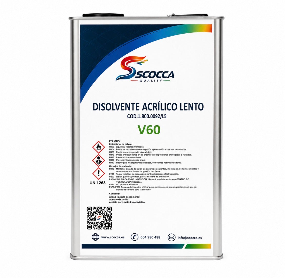 Disolvente Acrílico Lento V60 Scocca Quality 5L