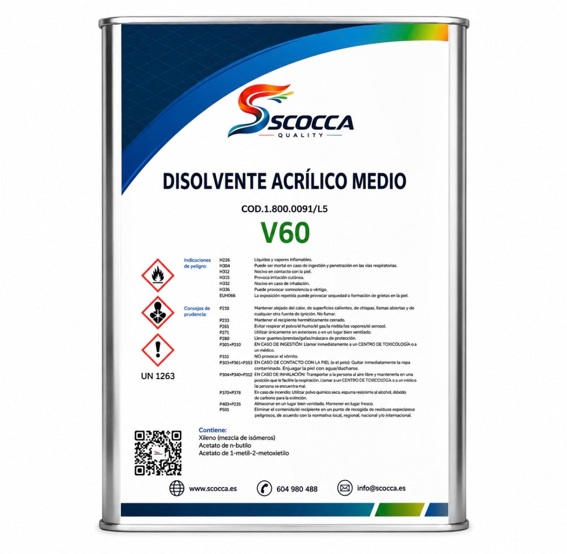 Disolvente Acrílico Medio V60 Scocca Quality 5L