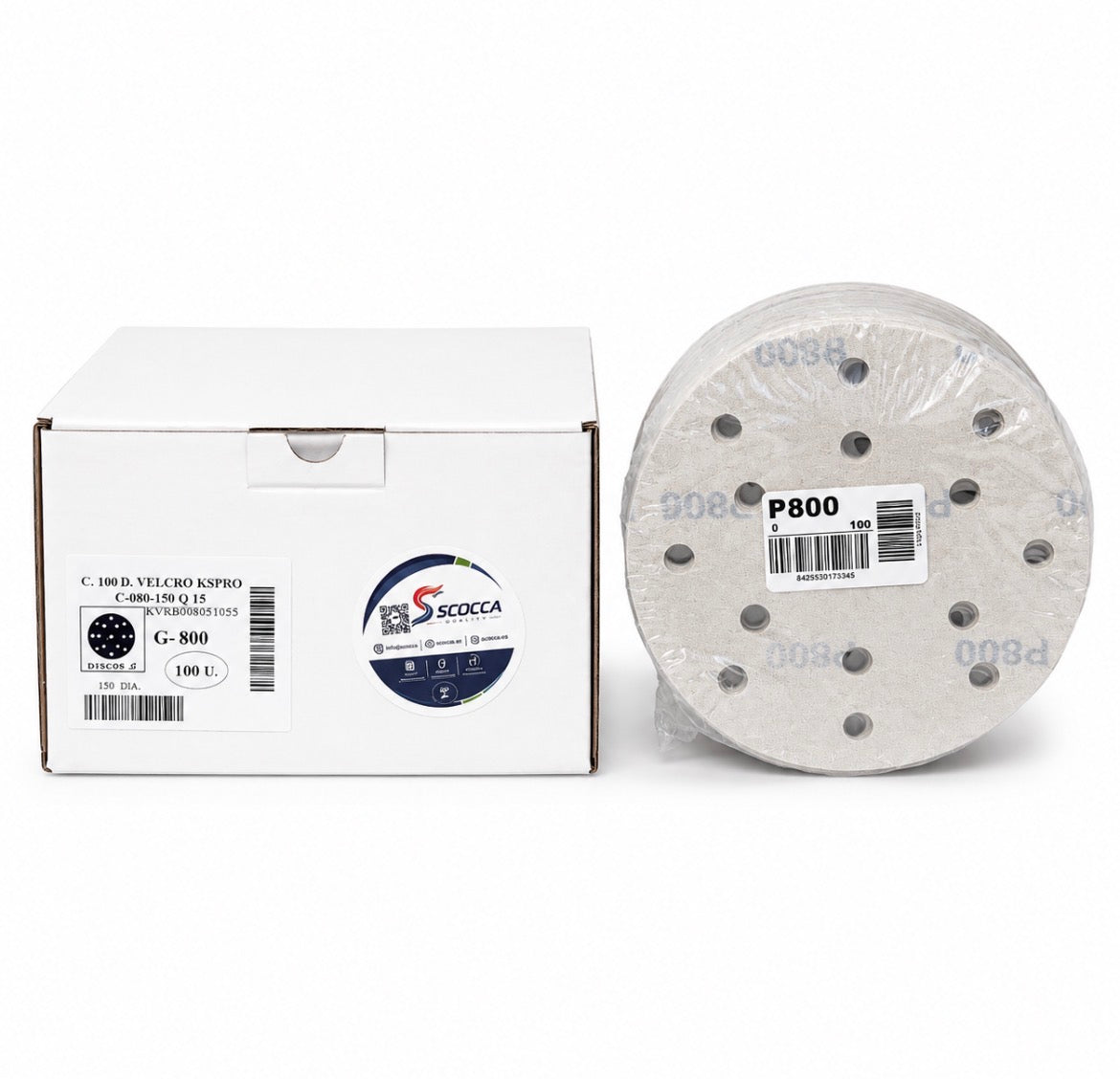 Disco Abrasivo de Velcro 150mm (Pack 100 Unidades)