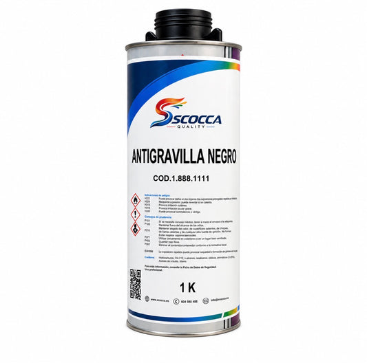Antigravilla Negra 1K Scocca – Protección para Carrocería