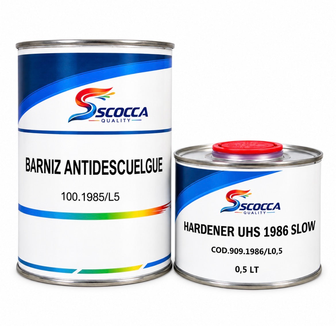 Kit Barniz Antidescuelgue Scocca 1L + Catalizador 0,5L