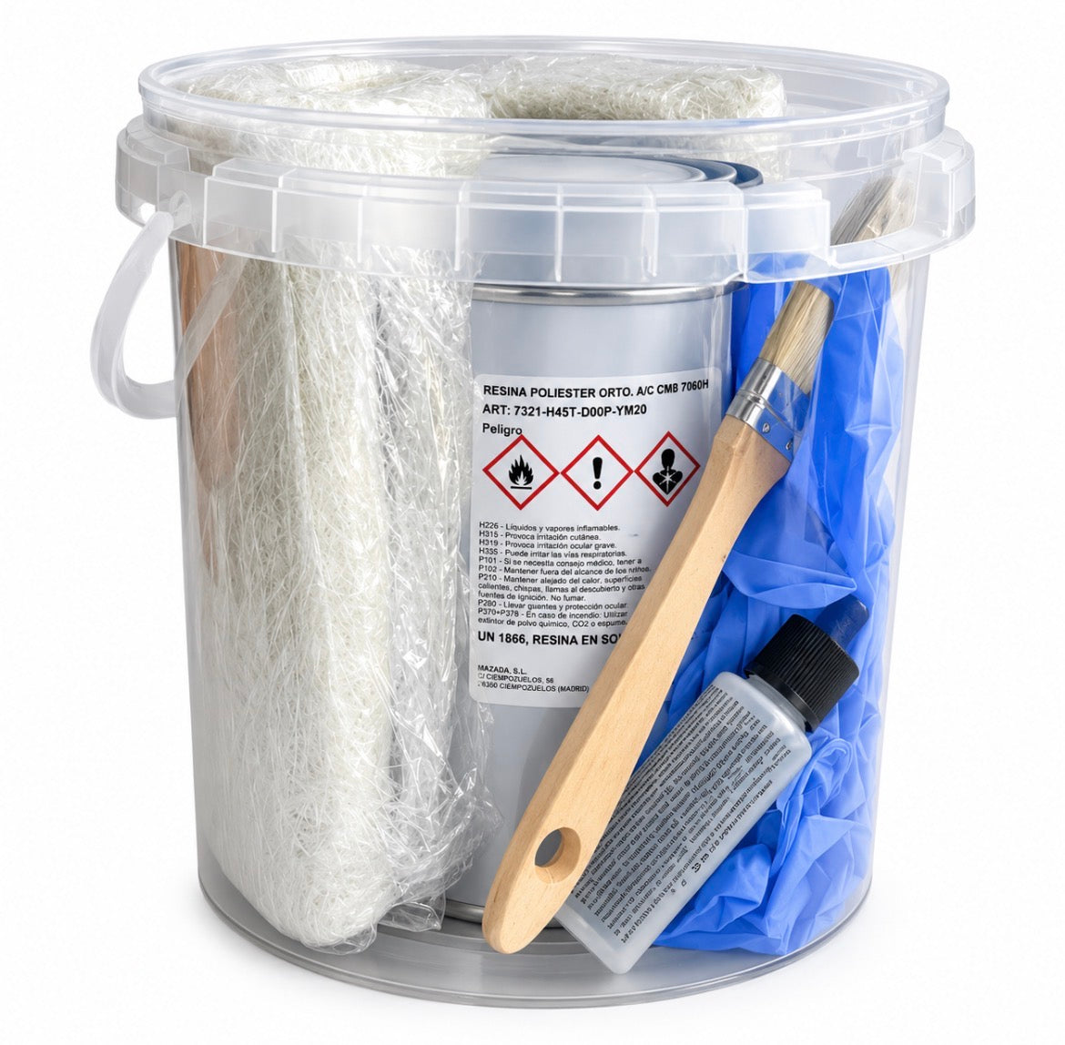 Kit de Reparación de Fibra de Vidrio con Resina
